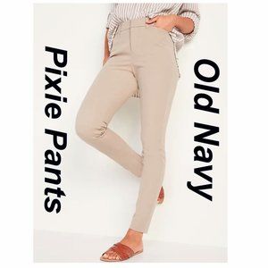Old Navy Women's Size 8 High Waisted Pixie Pants Cream Full Length